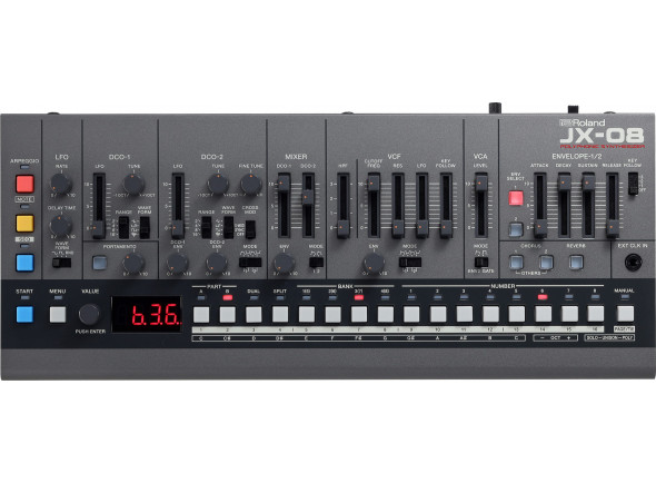Roland JX-08 painel de controlos